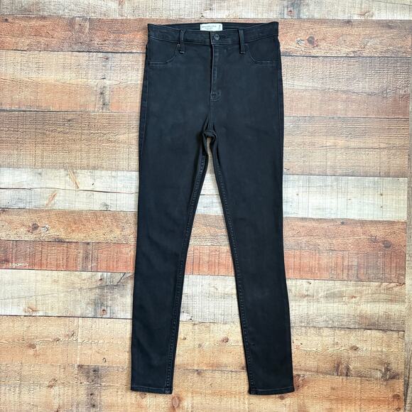 Abercrombie & Fitch High Rise Black Jean Legging Skinny Pants Size 28 6R - Picture 2 of 6